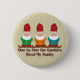 Eén voor één de gnomen ronde button 5,7 cm