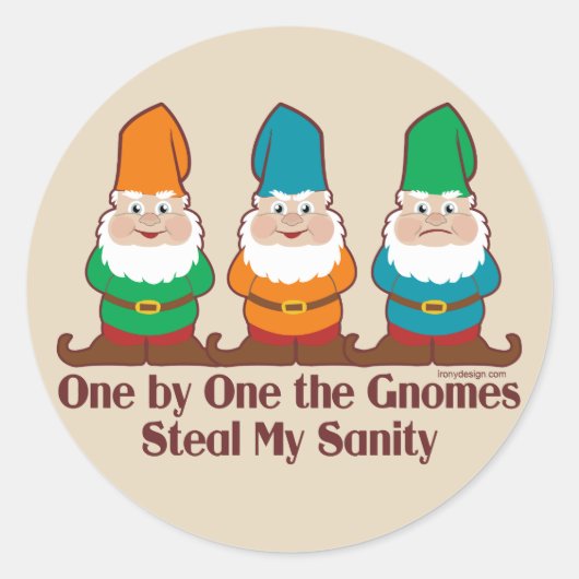 Eén voor één de gnomen Steal My Sanity Ronde Sticker (Voorkant)