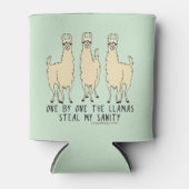 Eén voor één, de Llamas Steal mijn Sanity Funny Blikjeskoeler (Voorkant)