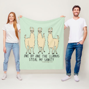 Eén voor één, de Llamas Steal mijn Sanity Funny Fleece Deken