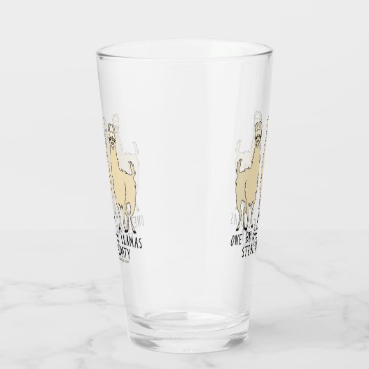 Eén voor één, de Llamas Steal mijn Sanity Funny Glas (Rechts)
