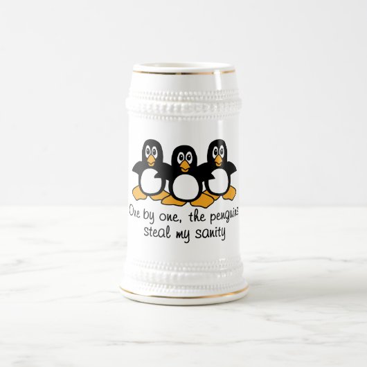 Eén voor één, de pinguïns sturen mijn gezondheid bierpul (Center)