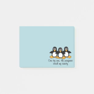 Eén voor één: Penguins Funny Gezegde Design Blu Post-it® Notes