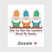 Eén voor één sturen de gnomen mijn schoonheidscont sticker (Vel)