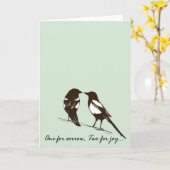 Een voor verdriet, twee voor vreugde - Magpies Kaart (Gele Bloem)