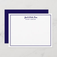 Een voorbeeld is de Dark Navy Blue Border Note Kaa