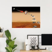 Een voorgestelde Mars Sample Return-missie. Poster (Thuiskantoor)