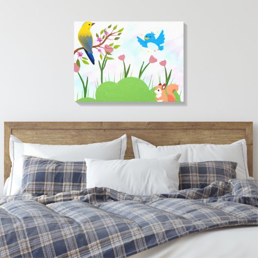 Een voorjaarsserenade canvas afdruk (Insitu (Slaapkamer))