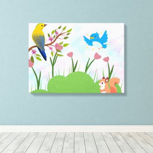 Een voorjaarsserenade canvas afdruk (Insitu (Houten vloer))