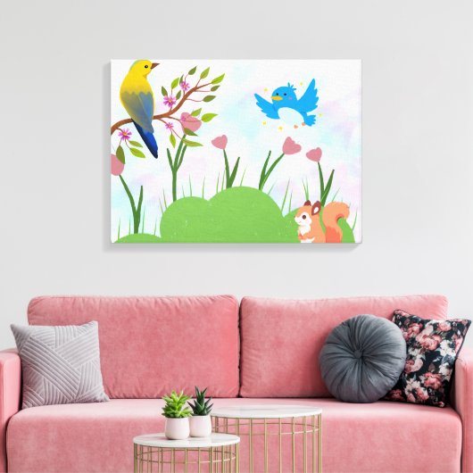 Een voorjaarsserenade canvas afdruk (Insitu (Woonkamer))