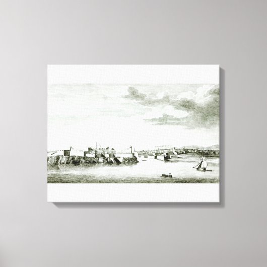 Een vooruitzicht op het kasteel van Moro en de sta Canvas Afdruk (Voorkant)