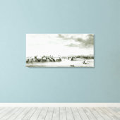 Een vooruitzicht op het kasteel van Moro en de sta Canvas Afdruk (Insitu (Houten vloer))