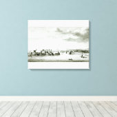 Een vooruitzicht op het kasteel van Moro en de sta Canvas Afdruk (Insitu (Houten vloer))