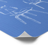 Een voorzitter 1949 Patent Art - Blauwdruk Poster (Hoek)