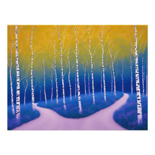 Een vork in de tijd – een boslandschap perfect poster