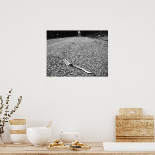 Een vork onderweg poster (Keuken)