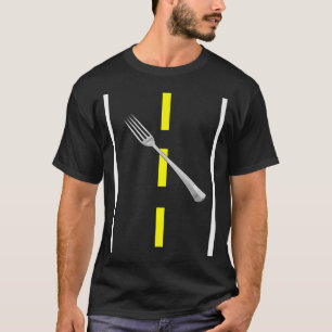 Een vork op de weg Funny Pun Halloween Costume T-shirt