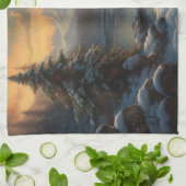 Een Vorstige Welkom | Jollige Sneeuwman Kerstmis Theedoek (Gevouwen)