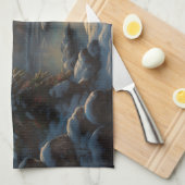 Een Vorstige Welkom | Jollige Sneeuwman Kerstmis Theedoek (Quarter Fold)