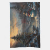 Een Vorstige Welkom | Jollige Sneeuwman Kerstmis Theedoek (Verticaal)