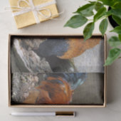 Een Vorwerks Chicken pair, Rooster en Hen Eating Tissuepapier (Geschenk)