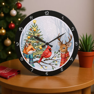 Een vos, hert en kardinaal Kerstmis Grote Klok