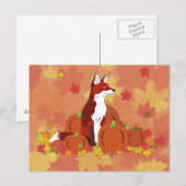 Een vos in de pompoen. briefkaart (Voorkant / Achterkant)