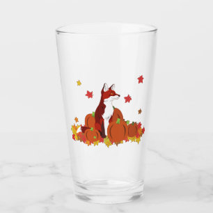 Een vos in de pompoen glas