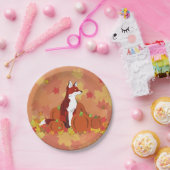 Een vos in de pompoen. papieren bordje (Feest)