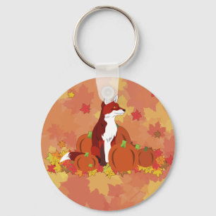 Een vos in de pompoen. sleutelhanger