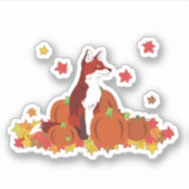 Een Vos in de Pompoenveld Sticker (Voorkant)