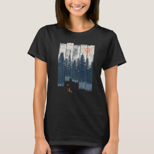 Een vos in de wilde Natuur zonsondergang Wildlife T-shirt