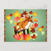 EEN VOS IN HERFST BRIEFKAART (Voorkant)