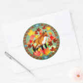 Een VOS in HERFST Ronde Sticker (Envelop)