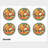 Een VOS in HERFST Ronde Sticker (Vel)