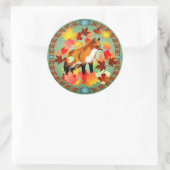 Een VOS in HERFST Ronde Sticker (Tas)