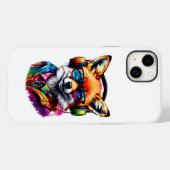 Een vos in hoofdtelefoon en bril Case-Mate iPhone case (Achterkant (horizontaal))