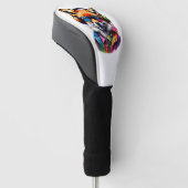 Een vos in hoofdtelefoon en bril golfheadcover (Schuin)