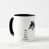 Een vos kan met humor worden uitgezet mok (Voorkant links)