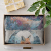 Een vos met kubistische elementen in de bloemen tissuepapier (Geschenk)