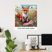 Een vos met wat Sokken - Print (Thuiskantoor)