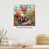 Een vos met wat Sokken - Print (Keuken)