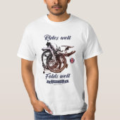 Een vouwfiets. Ridt goed, vouwt goed. T-shirt (Voorkant)