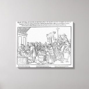 Een vraag aan een fabrikant, c.1500 canvas afdruk