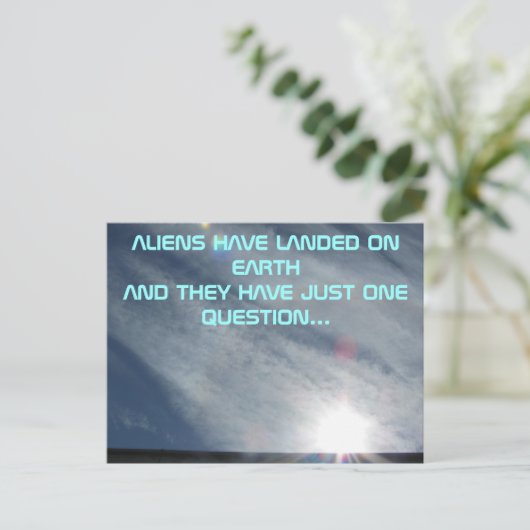 Een vraag van de Alien Briefkaart (Staand voorkant)