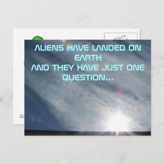 Een vraag van de Alien Briefkaart (Voorkant / Achterkant)