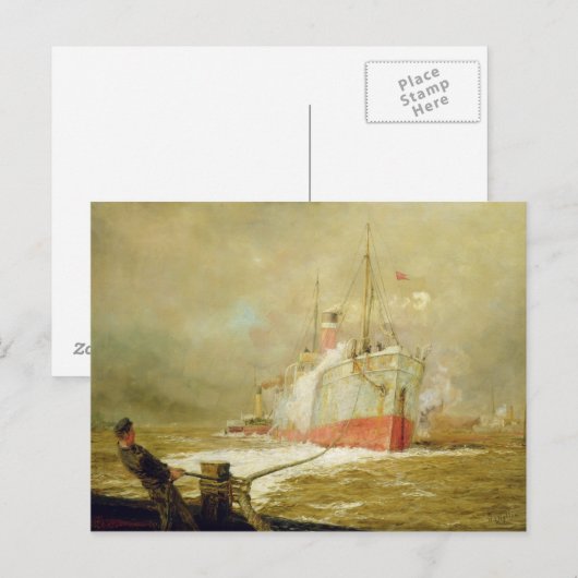 Een vrachtschip dokken briefkaart (Voorkant / Achterkant)