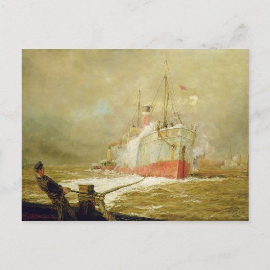 Een vrachtschip dokken briefkaart (Voorkant)