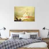 Een vrachtschip dokken canvas afdruk (Insitu (Slaapkamer))