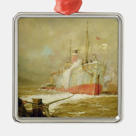 Een vrachtschip dokken metalen ornament (Voorkant)